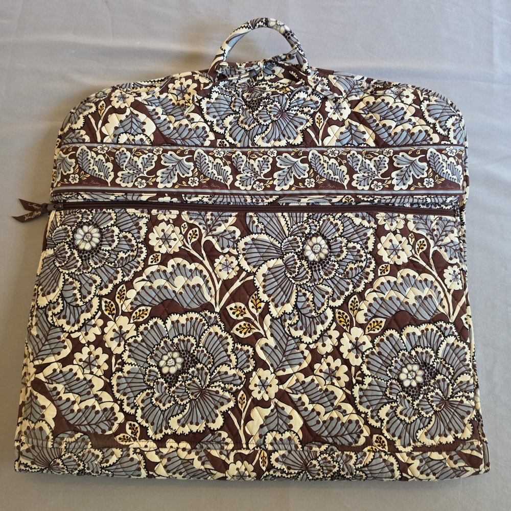 Vera Bradley Vintage Blue & Brown Floral Garment Bag~Great Condition!!!